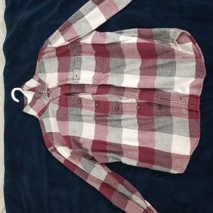 Hollister red & white flannel